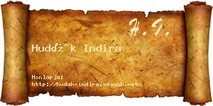 Hudák Indira névjegykártya
